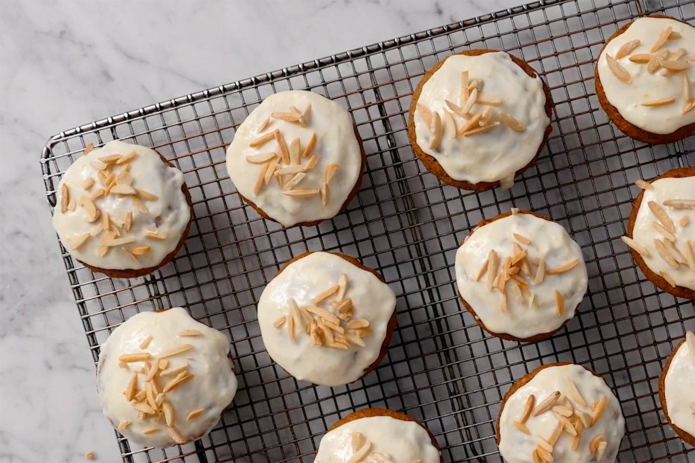 Apple Almond Muffins with Lemon Glaze