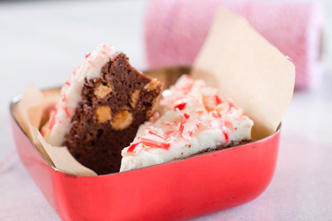 Minty Brownies with Candy Cane Crunch